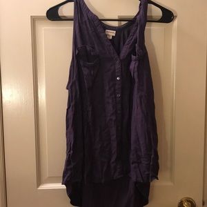 Purple tank top.